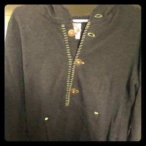 Free People Hoodie with Oversized Buttons Sz L